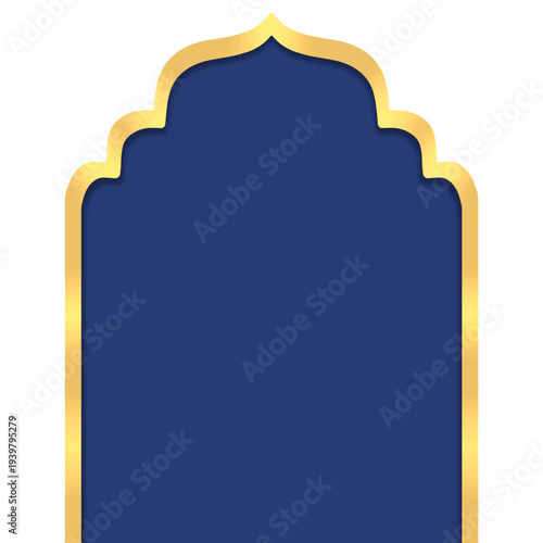 Golden blue Islamic border frame