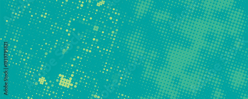 Bright green and turquoise pop art retro background with halftone in comic style,vector Eps10.