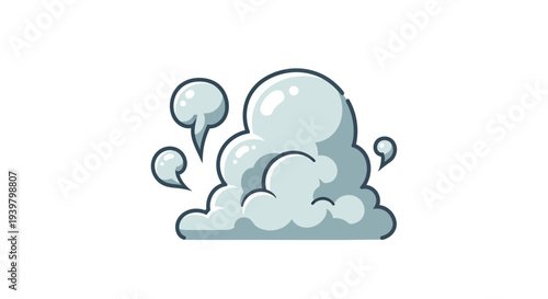 Smoke cloud vector illustration, cartoon style graphic for design, isolated element