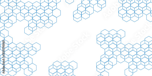 abstract geometric blue texture background. blue hexagon 3D background texture. 3d rendering illustration. Clear pattern abstract background hexagon .Futuristic abstract banner.	