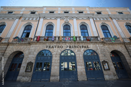 Teatro Principal of Burgos, Spain, front facade of theatre building