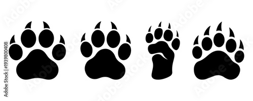 Animal paw solid icon vector
