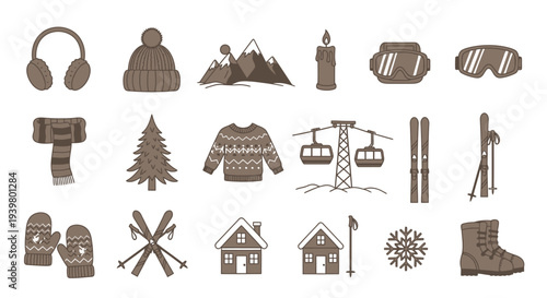 Winter Sports Icons Set