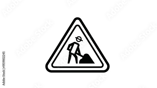 Under construction road sign icon isolated on white background.