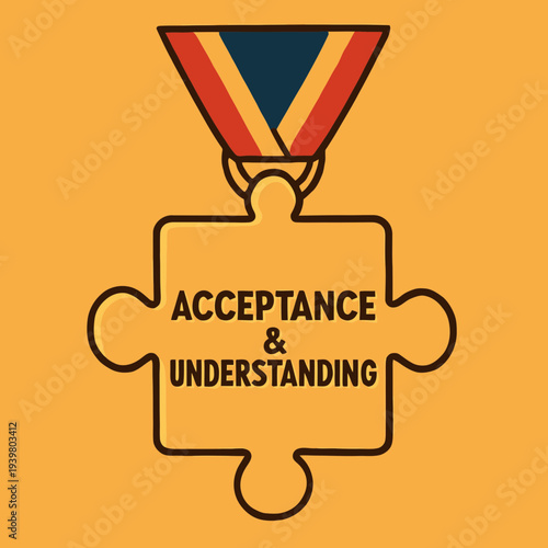 Puzzle Piece Shaped Medal Awarded for Autism Acceptance and Understanding