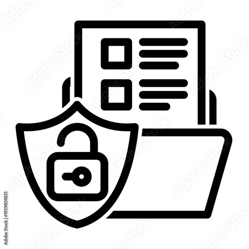 Privacy Protection Encryption icon from the Digital Business icon collection (Outline Style)