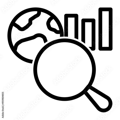 Search Engine Optimization Analysis icon from the Digital Business icon collection (Outline Style)
