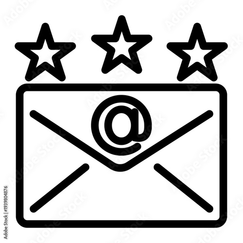 Mail Message Envelope Communication icon from the Digital Business icon collection (Outline Style)