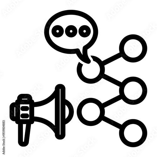 Shareable Social Media Campaign icon from the Digital Business icon collection (Outline Style)