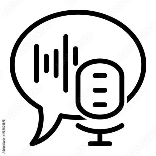 Audio Content Voice Broadcast icon from the Digital Business icon collection (Outline Style)
