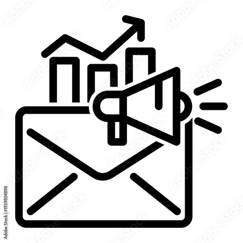 Newsletter Campaign Promotion icon from the Digital Business icon collection (Outline Style)