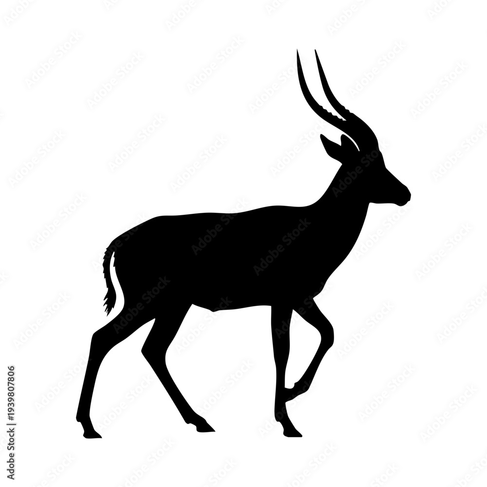 Fototapeta premium Antelope silhouette vector illustration