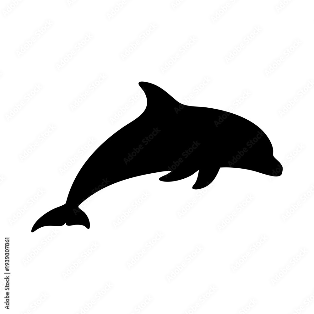 Fototapeta premium Dolphin silhouette vector illustration