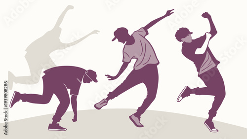 Dynamic Hip Hop Dancer Silhouette Sequence Motion for Youth Culture Music Event Promotion and Energetic Fitness Advertising
