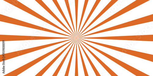 Vibrant Orange Sunburst Rays on White Background Dynamic Radial Pattern Abstract Graphic Design vector