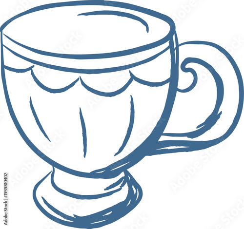 Teacup Vintage Sketch