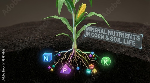 Mineral nutrients in corn plants and soil life