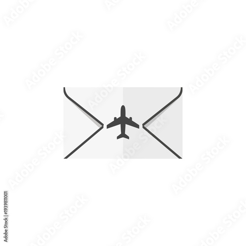 Free Download A Minimalist Icon of an Airplane on an Envelope, Symbolizing Airmail or Travel Correspondence - GFXLoad