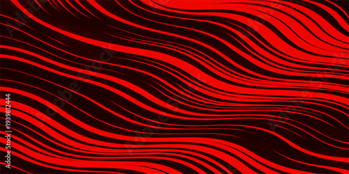 Red abstract wave design featuring a flowing silk texture with soft red and black light patterns on a satin fabric backdrop