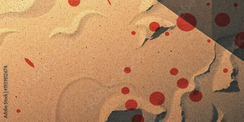 Red heart painted on canvas on a sandy beach by the sea symbolizing summer love