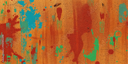 Old weathered painted wood texture background with peeling paint and rough grunge surface