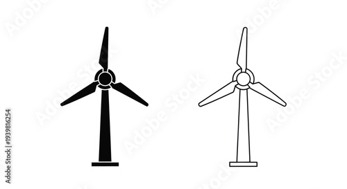Modern wind turbine vector icons Vector