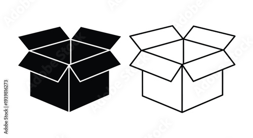 Minimal cardboard box design Vector