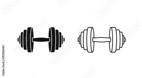Dumbbell variations for workout Vector