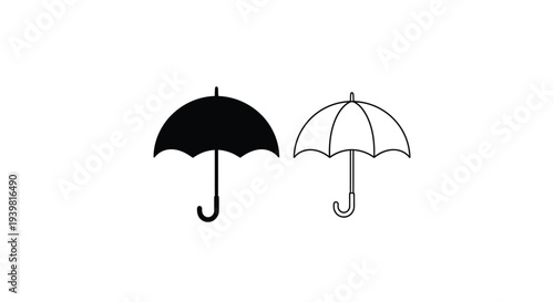Minimalist umbrella silhouette design Vector