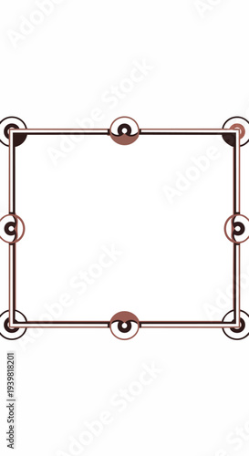 Abstract geometric design with circular accents and dark center