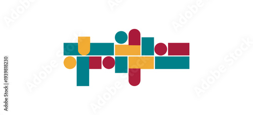 Abstract geometric diagrammatic composition on black background