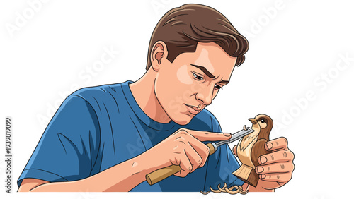 Boy Engaged in Curious Science Experiment with Magnifying Glass