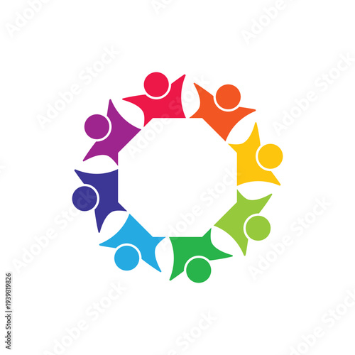 rotating successful people community logo design