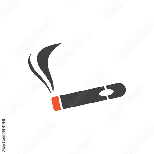 Cigar With Smoke Illustration Desig