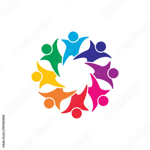 rotating successful people community logo design