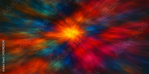 Glowing abstract fractal background featuring a hot fire explosion with red and orange flames, smoke, and bright light rays amidst a dark galaxy texture and glowing star pattern design