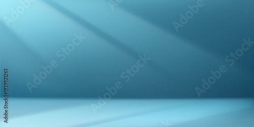 Minimal blue limbo background with smooth wall and floor gradient. Clean empty scene with soft lighting and modern abstract backdrop.