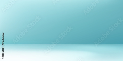 Minimal blue limbo background with smooth wall and floor gradient. Clean empty scene with soft lighting and modern abstract backdrop.