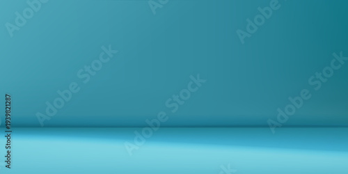 Minimal blue limbo background with smooth wall and floor gradient. Clean empty scene with soft lighting and modern abstract backdrop.
