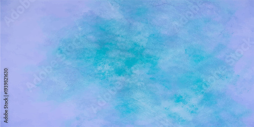 Abstract hand painted blue watercolor background depicting a beautiful clear summer sky with fluffy white clouds and bright sunlight in a calm nature atmosphere