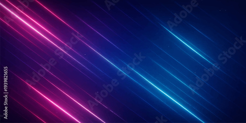 Abstract blue background design featuring glowing laser rays and shiny star light energy in a motion pattern of purple and bright blue textures for a space disco wallpaper illustration