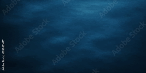 A dark blue grunge paper texture with a stormy sky pattern featuring abstract clouds and a rough stone wall design for a moody artistic backdrop