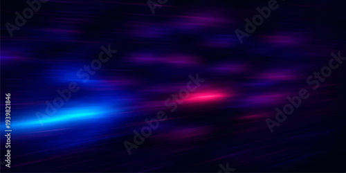 Abstract blue and purple background texture featuring glowing light particles and motion wave lines for a high-tech energy wallpaper design