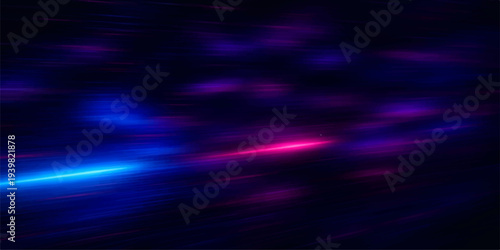 A glowing blue and purple abstract motion loop featuring a wave pattern of light particles and energy lines on a dark textured backdrop for high-tech wallpaper design