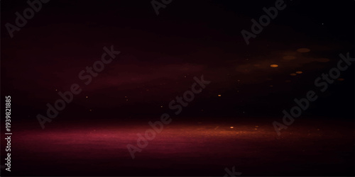 Dynamic explosion with alpha channel and abstract stars merges with a vivid sunset sky featuring orange and blue clouds over a dark landscape at dusk