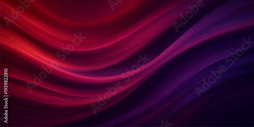 A luxurious red silk and satin fabric background featuring smooth flowing waves of soft textile material with a light purple and pink motion design pattern
