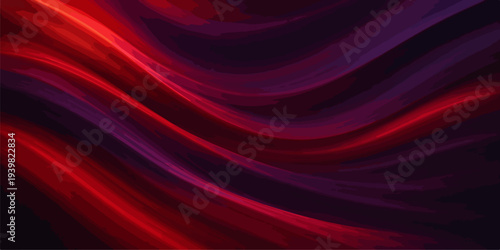 Red and purple abstract silk background featuring smooth flowing satin waves and a soft fabric texture with light motion lines for a modern textile backdrop design
