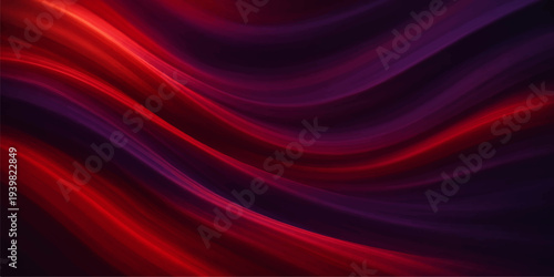 A smooth red silk and satin background features flowing fabric waves and a soft light design creating an abstract textile motion backdrop for a luxurious wallpaper illustration