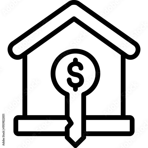 rental properties icon illustration design with outline