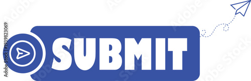 Submit Button – White Background Illustration with Icon Set